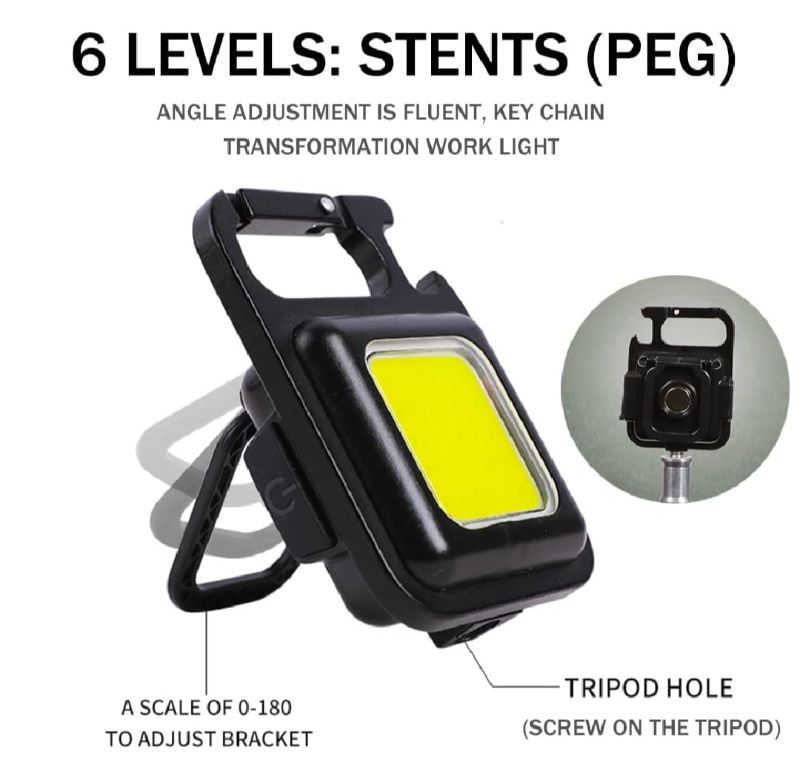 COB Keychain Work Light | 3 Light Modes |  Mini LED Pocket Torch