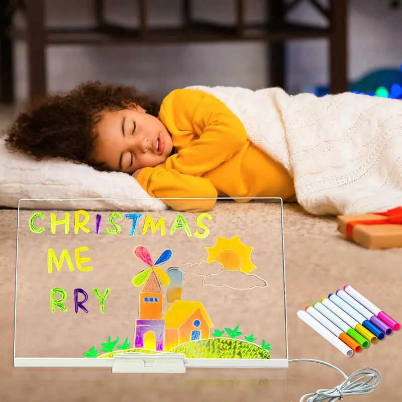 LED Writing Board with 7 Markers and Adjustable Stand