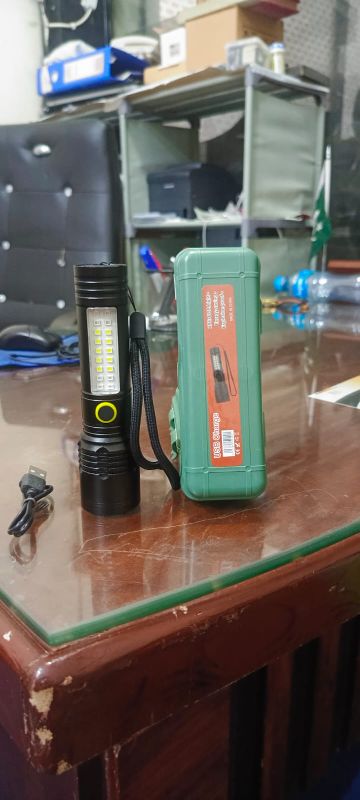 Super Bright Zoomable LED Flashlight Type-C Rechargeable Torch