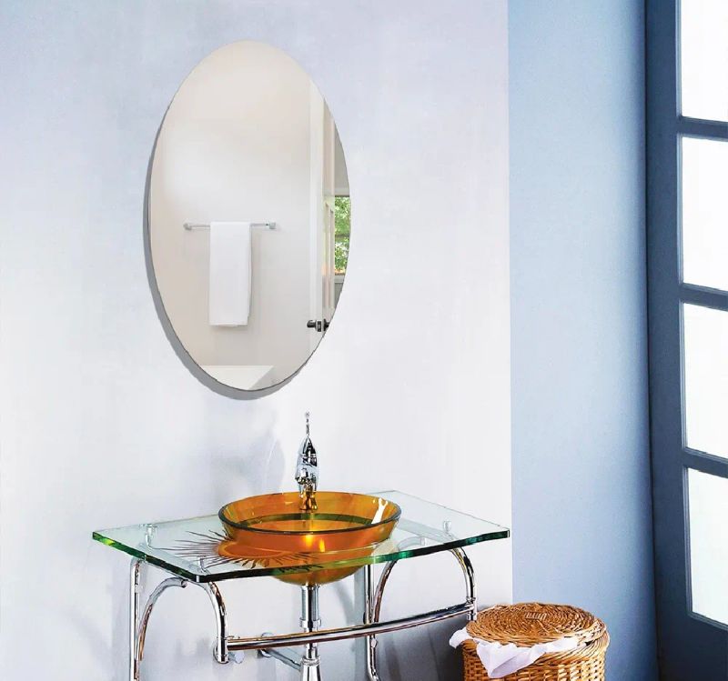 Oval Acrylic Mirror Wall Sticker – HD Waterproof Self-Adhesive Décor