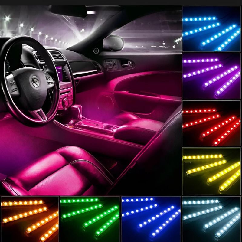 36 LED RGB Interior Light Strip for Car, Bike,Jeep 4pcs, 9 LED