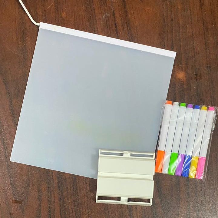 LED Writing Board with 7 Markers and Adjustable Stand