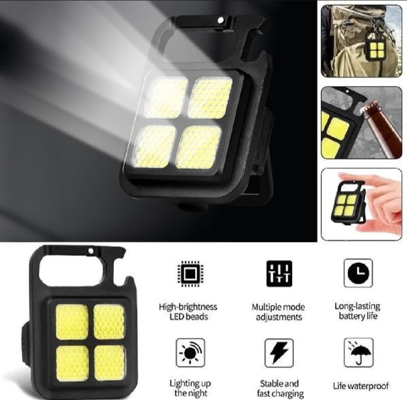 COB Flashlight | Multifunction Keychain | Built-in 150mAh Lithium Battery