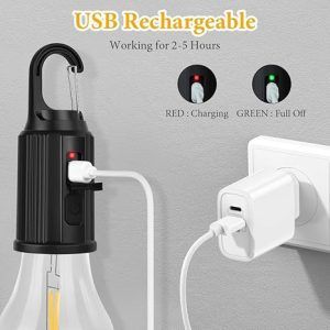Camping LED Bulb Hanging Outdoor Tent Lighting Type-C Charging Cable