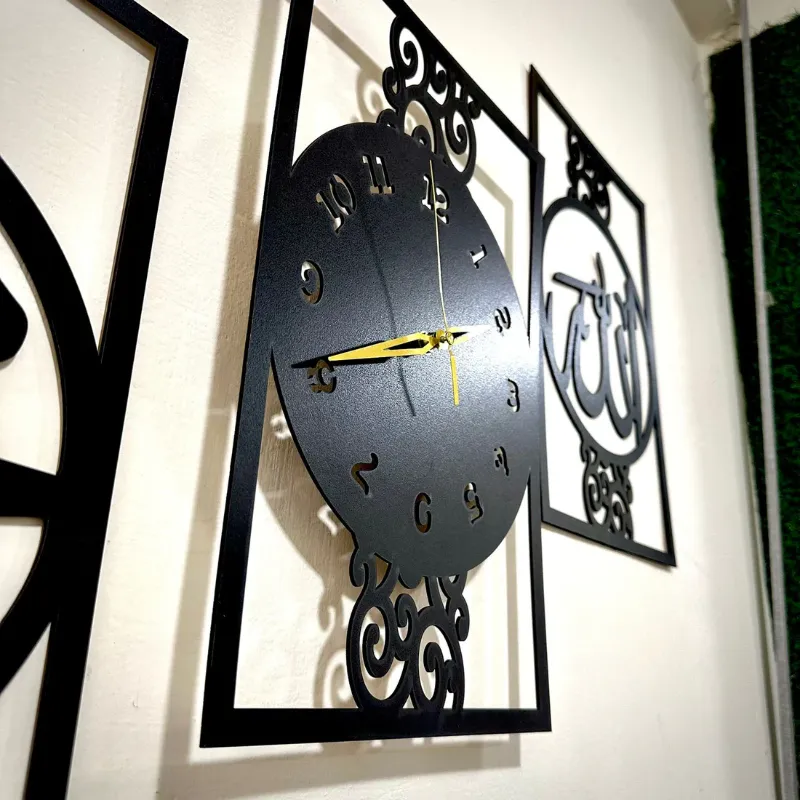 Islamic Allah Muhammad (SAW) 3d wood wall  Clock -20 Inch