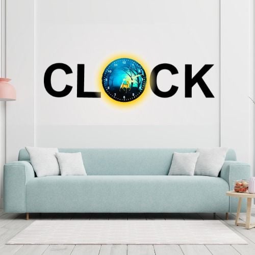 3D Wooden Alphabetic Wall Clock