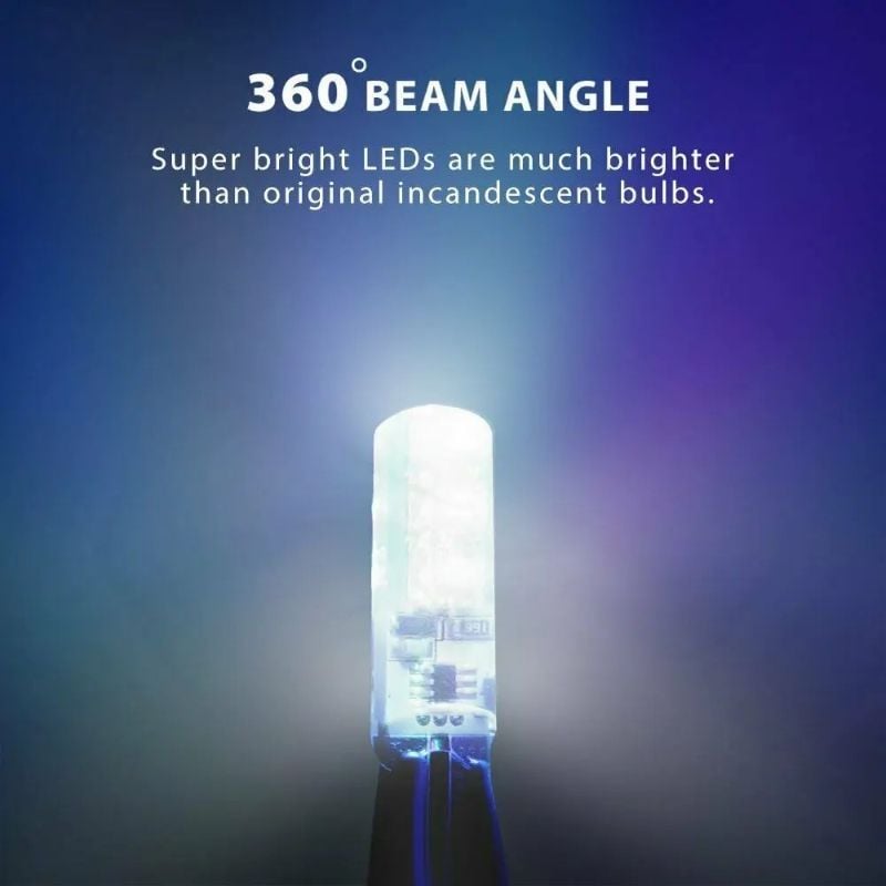 SMD LED Car,Bike Parking Light Bulbs – Pair | Remote Control | 16 Colors