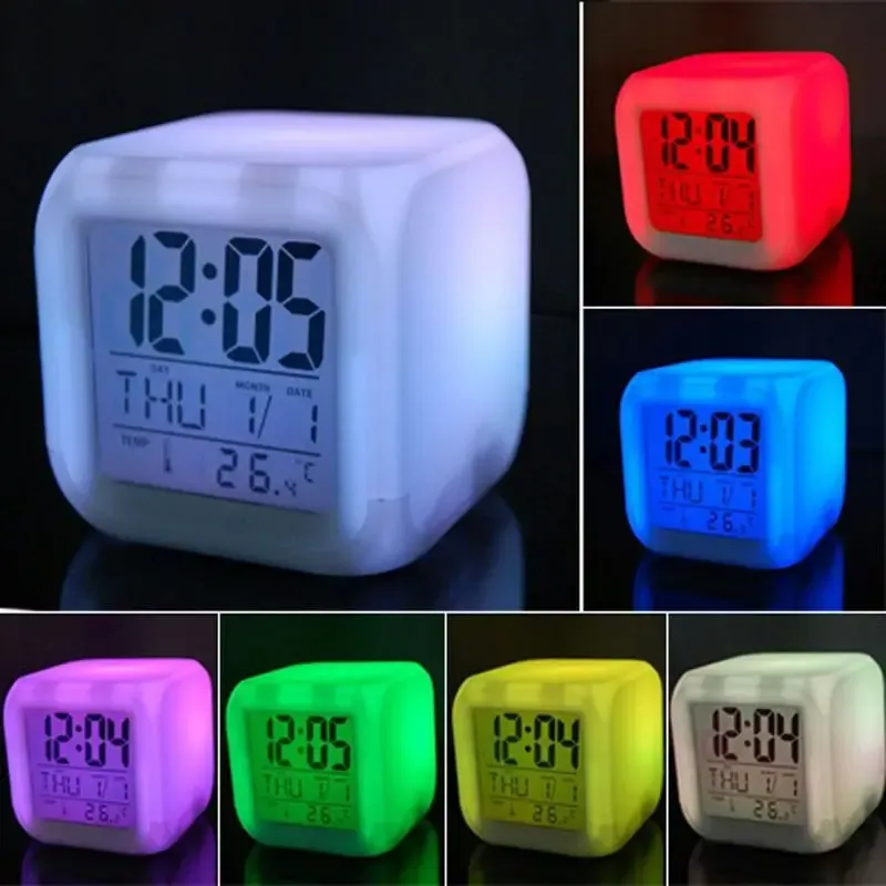 Creative LED Digital Alarm Clock | 7-Color Changing Light