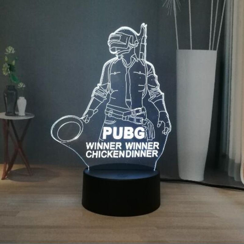 PUBG 3D LED Night Light – “Winner Winner Chicken Dinner” Edition