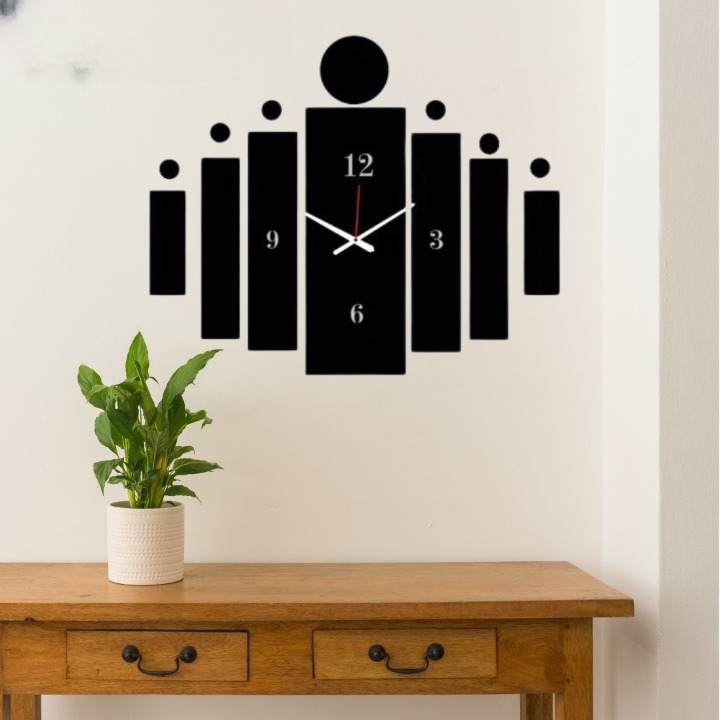 3D Wooden Tile Wall Clock – Elegant Wall Art for Home Decoration