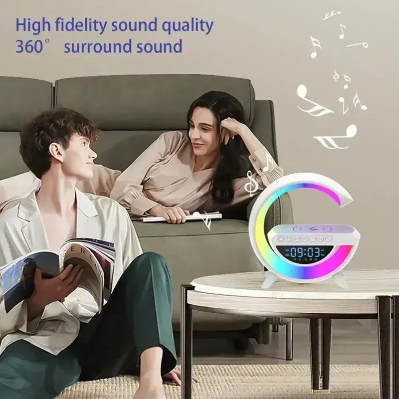 BT-3401 LED Alarm Clock Display Speaker G Lamp | Wireless Charging Bluetooth Speaker