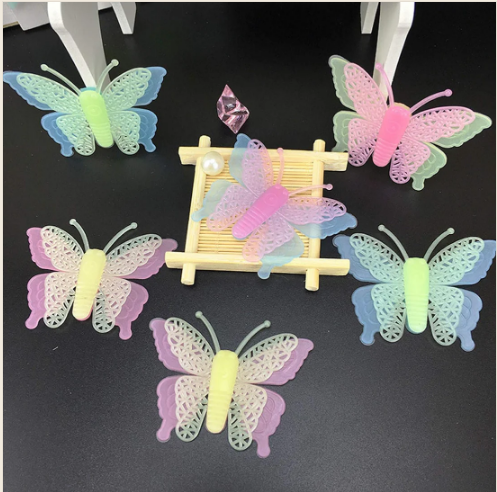 Pack of 08 – Glow-in-the-Dark 3D Butterfly Wall Stickers