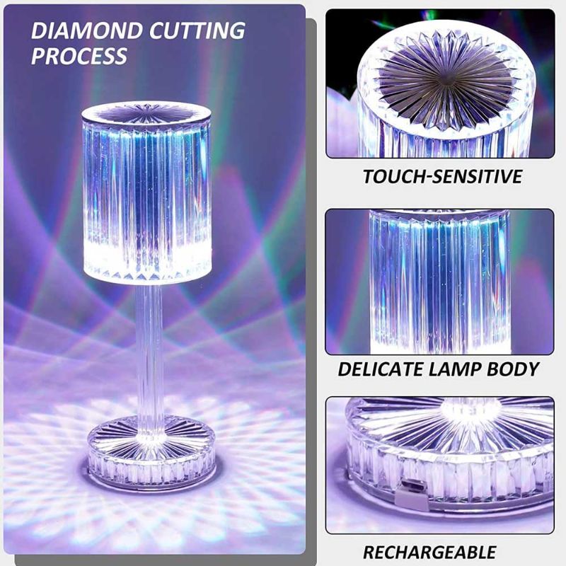 RGB Crystal Touch Table Lamp | 16 Color Changing LED