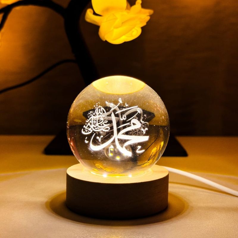 Crystal Ball 3D Arabic Night Lamp – Elegant Islamic Table Light