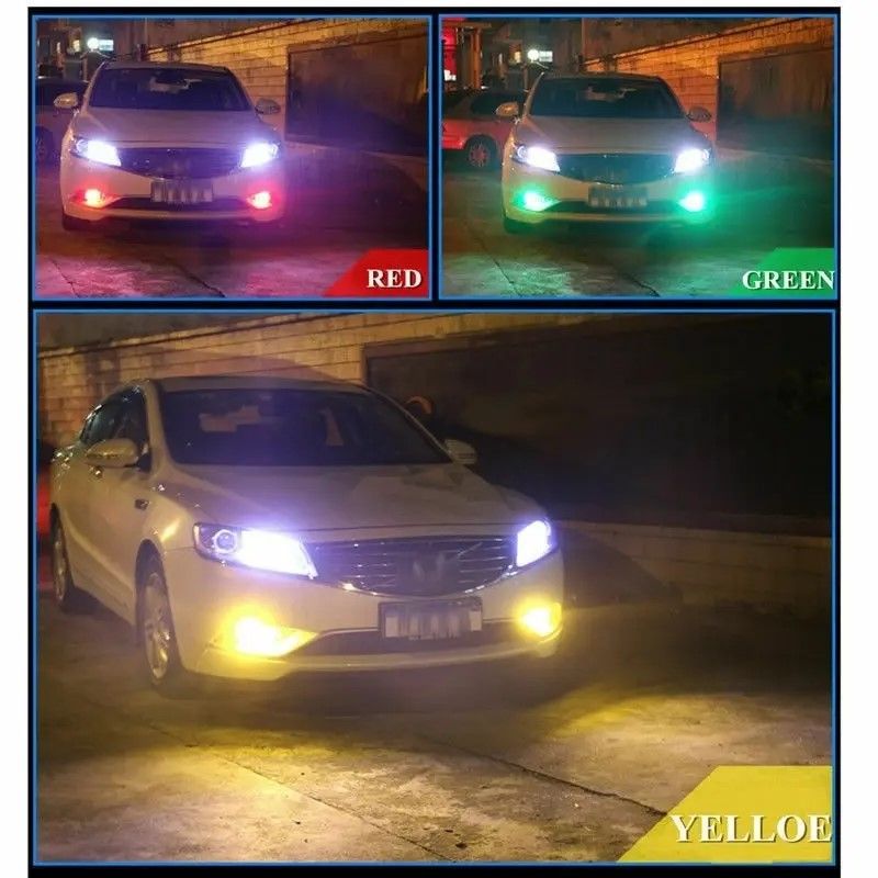 SMDs LED Car Parking Light Bulbs (Pair) | Multi-Color with Remote Control