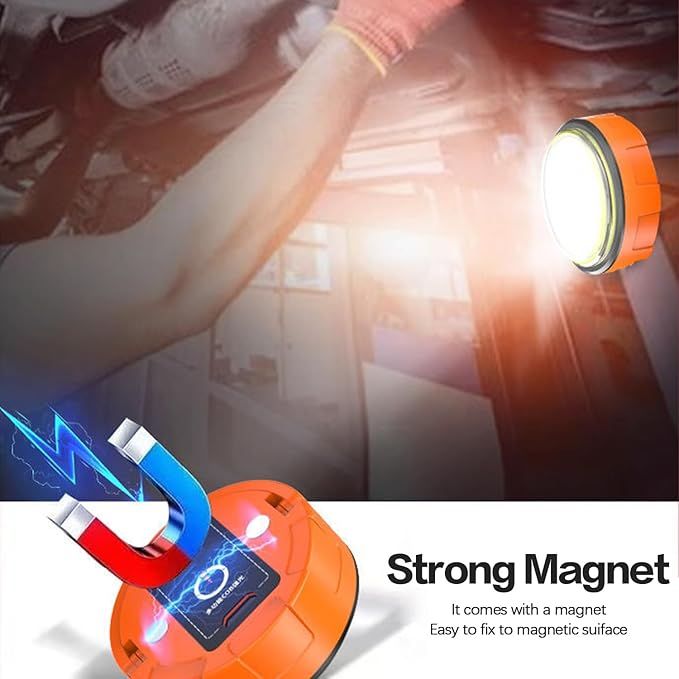 Mini COB Work Light | Magnetic Base | 3 Light Modes With Hook