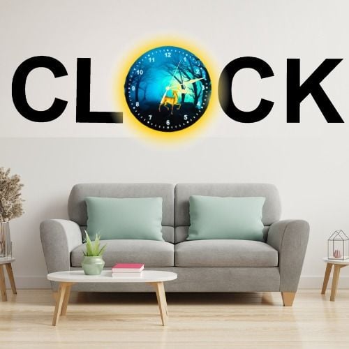 3D Wooden Alphabetic Wall Clock