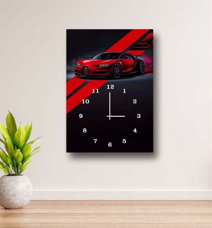 12x16 Inch Digital Printed Wooden Wall Clock | Decorative Hanging Clock