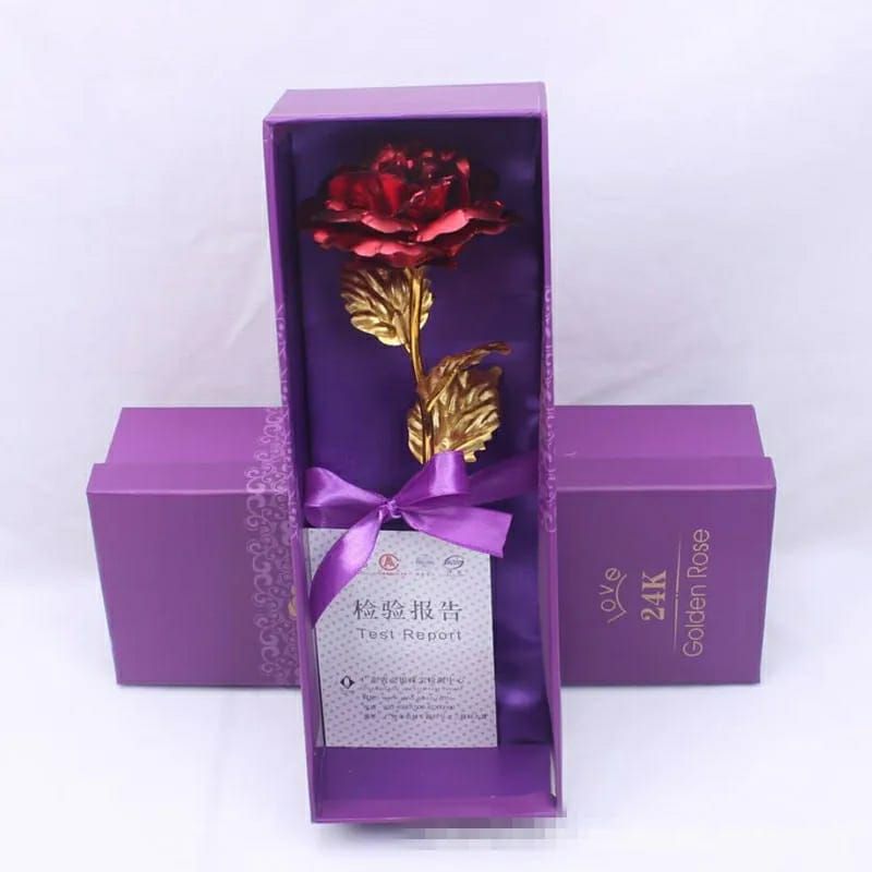 24K Gold Plated Rose with Love Holder Box