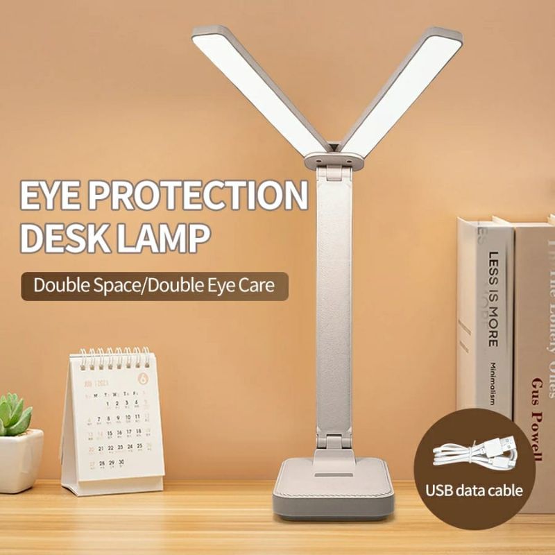 Foldable Double Head Reading LED Desk Lamp | 3-Level Dimmable Touch