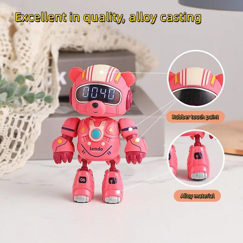 Smart Robot Bear Alarm Clock – Cute Multifunction Desktop Clock