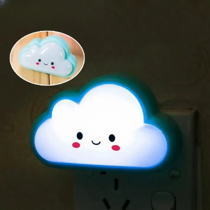 Smiley Cloud Plug-In LED Night Light (Random Color)