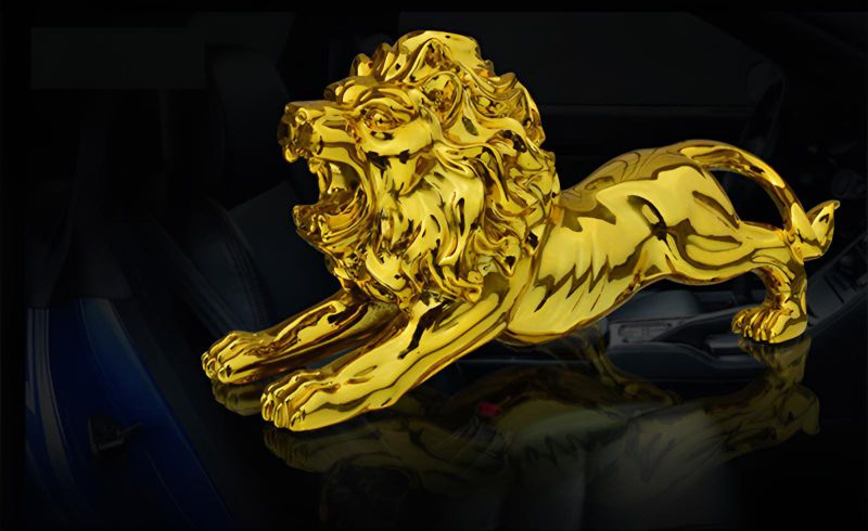 Golden Lion Decor Car dashboard