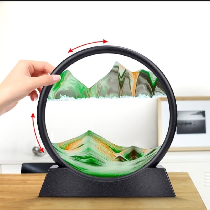 3D Moving Sand Mountain Lamp With Stand | Moving Sand Art Showpiece
