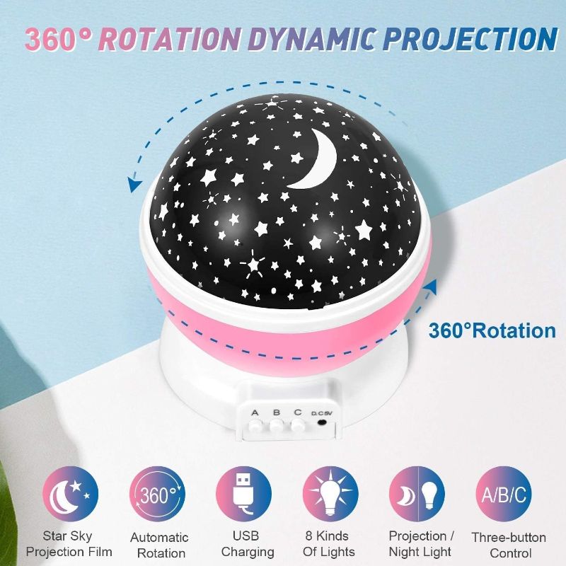 Night Light Star Lamp – 360° Rotating LED Starry Sky Projector