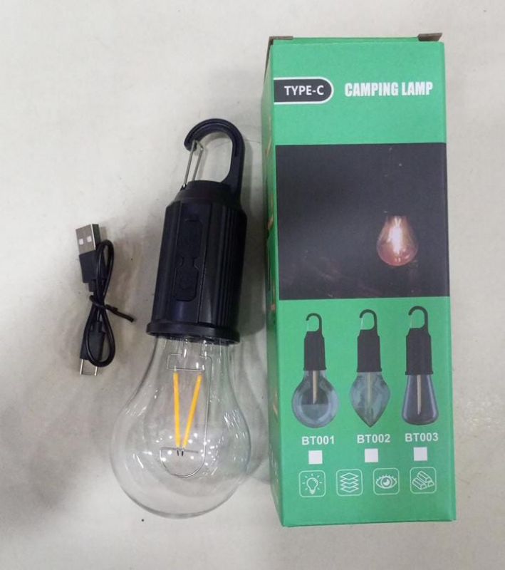Camping LED Bulb Hanging Outdoor Tent Lighting Type-C Charging Cable