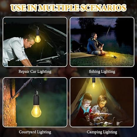 Camping LED Bulb Hanging Outdoor Tent Lighting Type-C Charging Cable