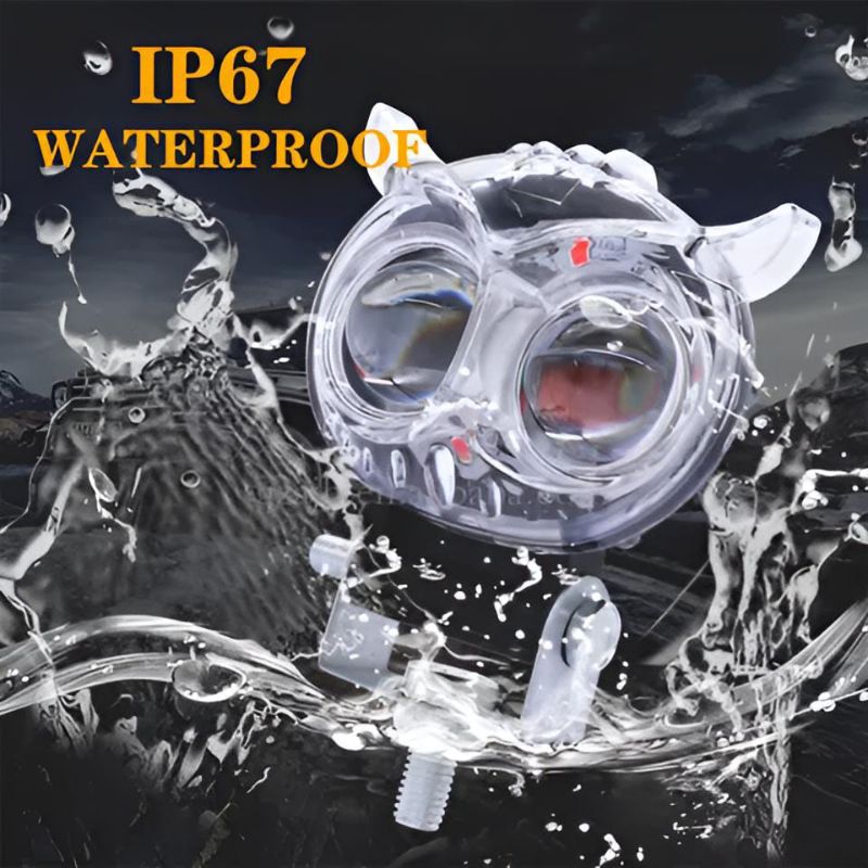 Pack of 2 Owl Shape Crystal Multi-Color DRL LED Fog Lights for Bikes