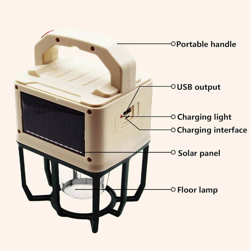 Solar Powered Hanging Camping LED Lantern with USB & Hook