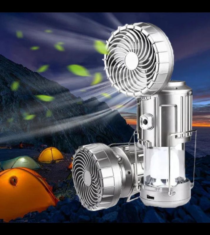 6 in 1 Solar Outdoor LED Camping Lantern With Fan