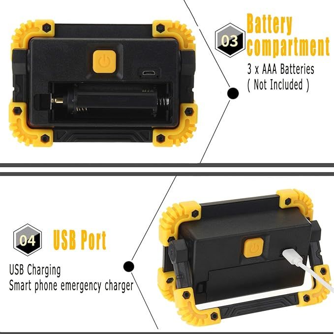 Multifunction LED Work Light with Power Bank | COB Floodlight | 3 Light Modes