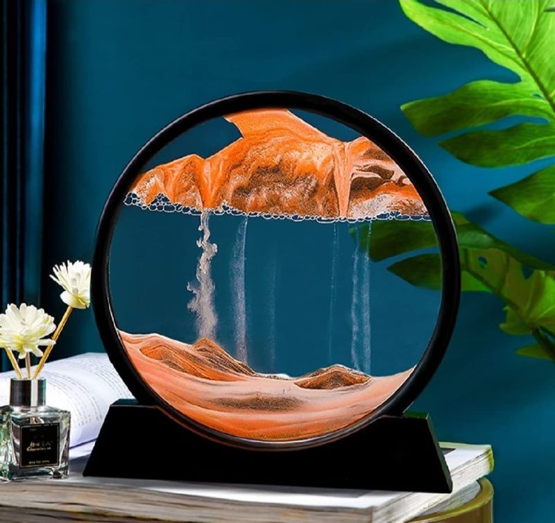 3D Moving Sand Mountain Lamp With Stand | Moving Sand Art Showpiece