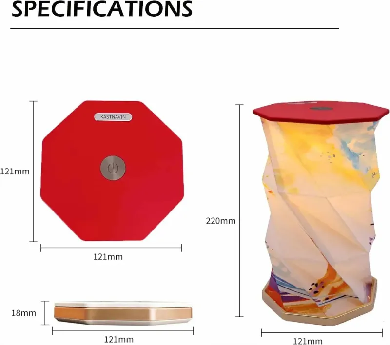 Portable Folding Wooden Table Lamp – Rechargeable & Stylish