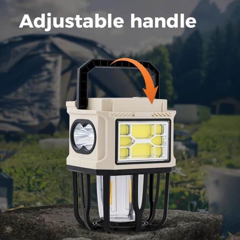 Solar Powered Hanging Camping LED Lantern with USB & Hook