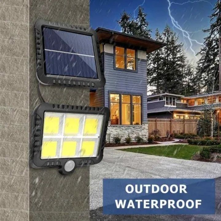 128 LED Solar Wall Light | PIR Motion Sensor | IP65 Waterproof
