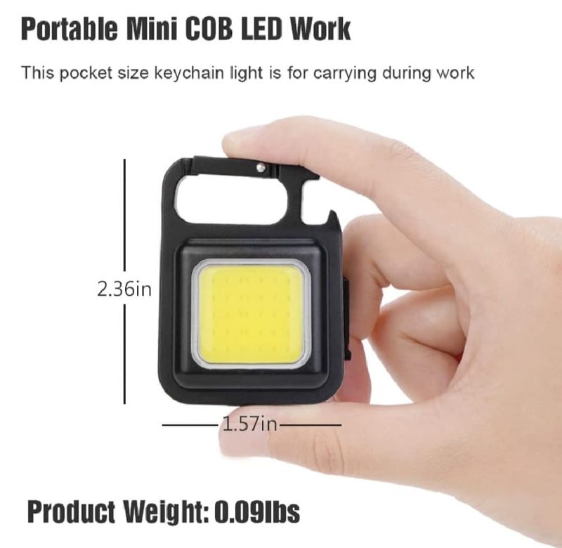 COB Keychain Work Light | 3 Light Modes |  Mini LED Pocket Torch