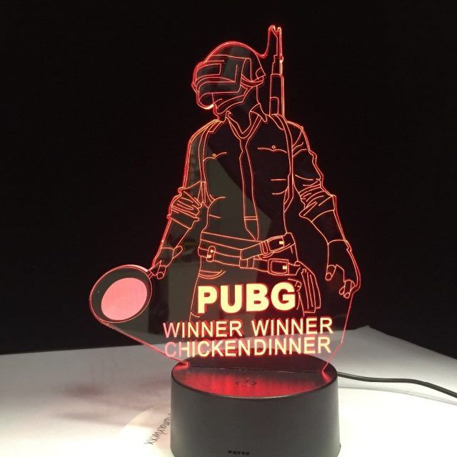 PUBG 3D LED Night Light – “Winner Winner Chicken Dinner” Edition