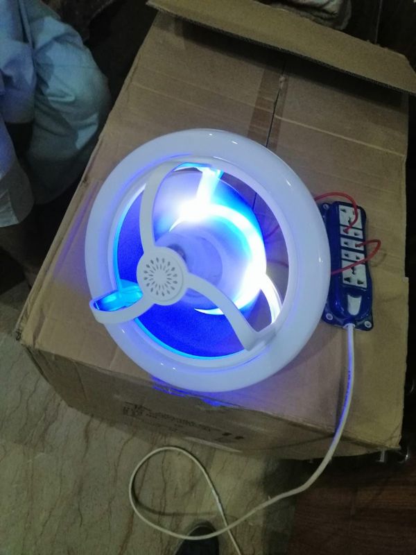 360° Rotating Socket Ceiling Fan with LED Light & Remote Control