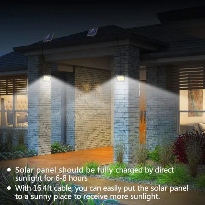 128 LED Solar Wall Light | PIR Motion Sensor | IP65 Waterproof