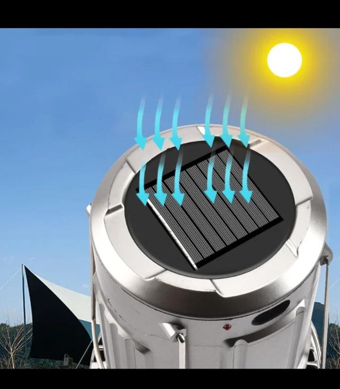 6 in 1 Solar Outdoor LED Camping Lantern With Fan