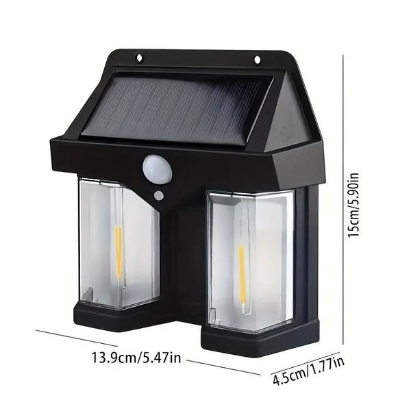 Double Tungsten Solar Sensor Light | Double Head Antique Solar Light