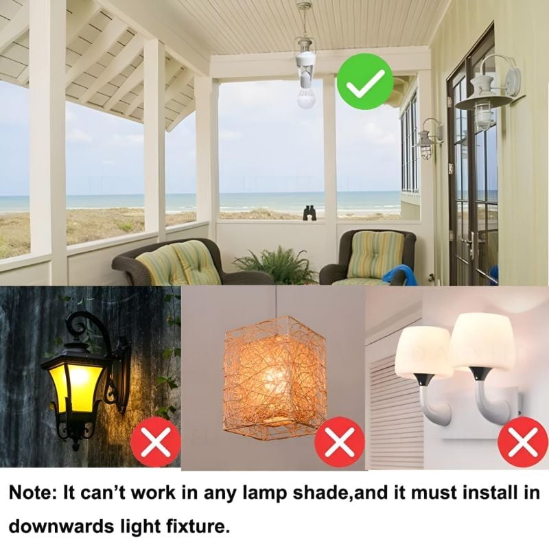 360° Smart Light Socket | Auto On/Off Detection | Energy Saving Infrared Motion Sensor Holder
