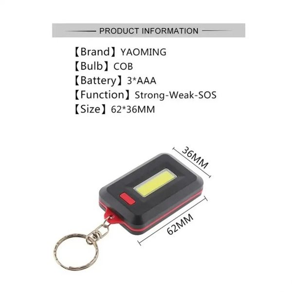 Mini COB Keychain Light | Multifunctional Square Key 3 Modes Light