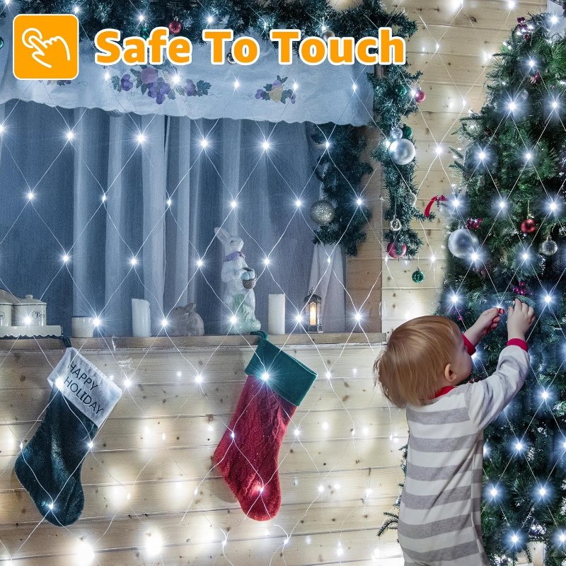 1 PC Wedding LED Net Mesh String Lights – 88 LEDs 1.5m x 1.5m Fairy String Lights