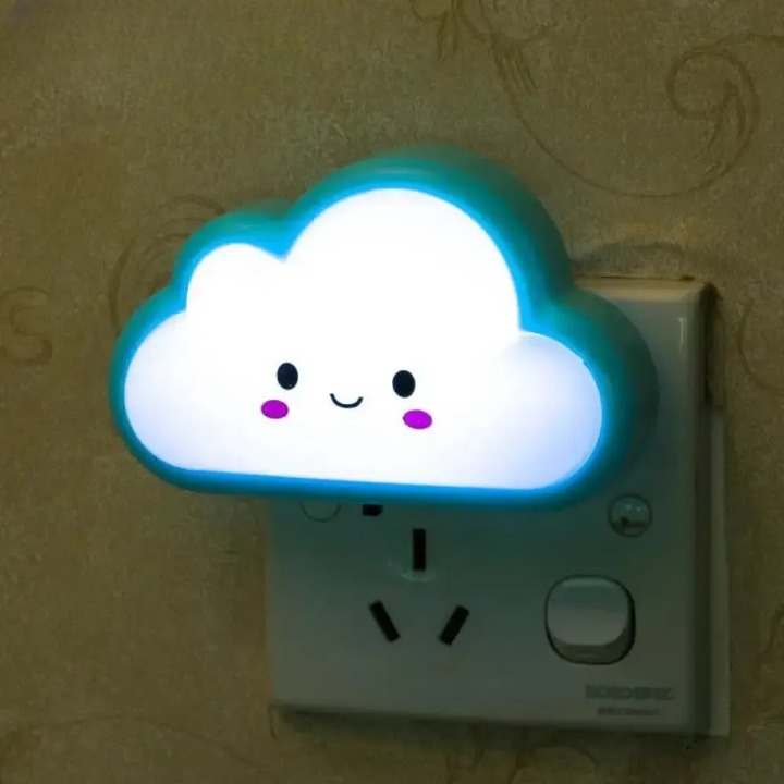 Smiley Cloud Plug-In LED Night Light (Random Color)