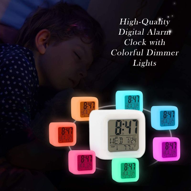 Creative LED Digital Alarm Clock | 7-Color Changing Light